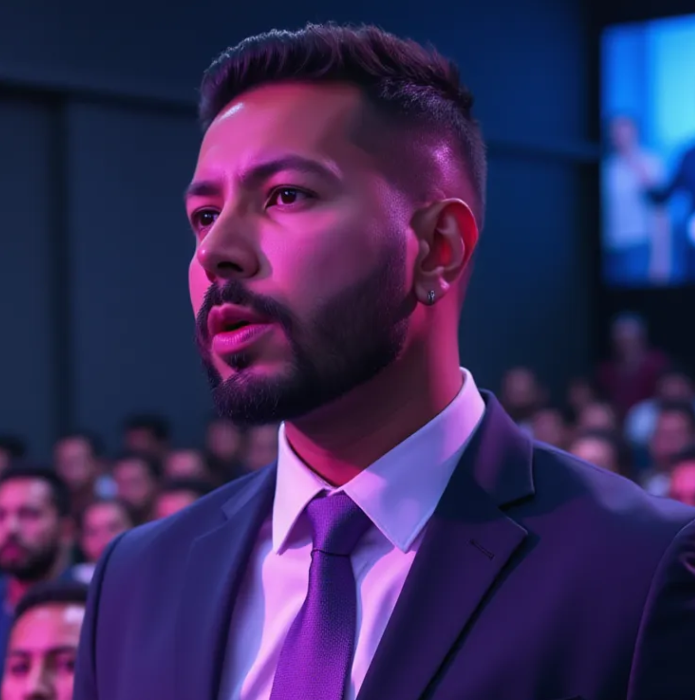 Camilo Moreno en un evento de trading